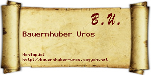 Bauernhuber Uros névjegykártya